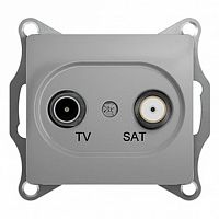 Розетка TV-SAT GLOSSA, проходная, алюминий | код. GSL000398 | Schneider Electric